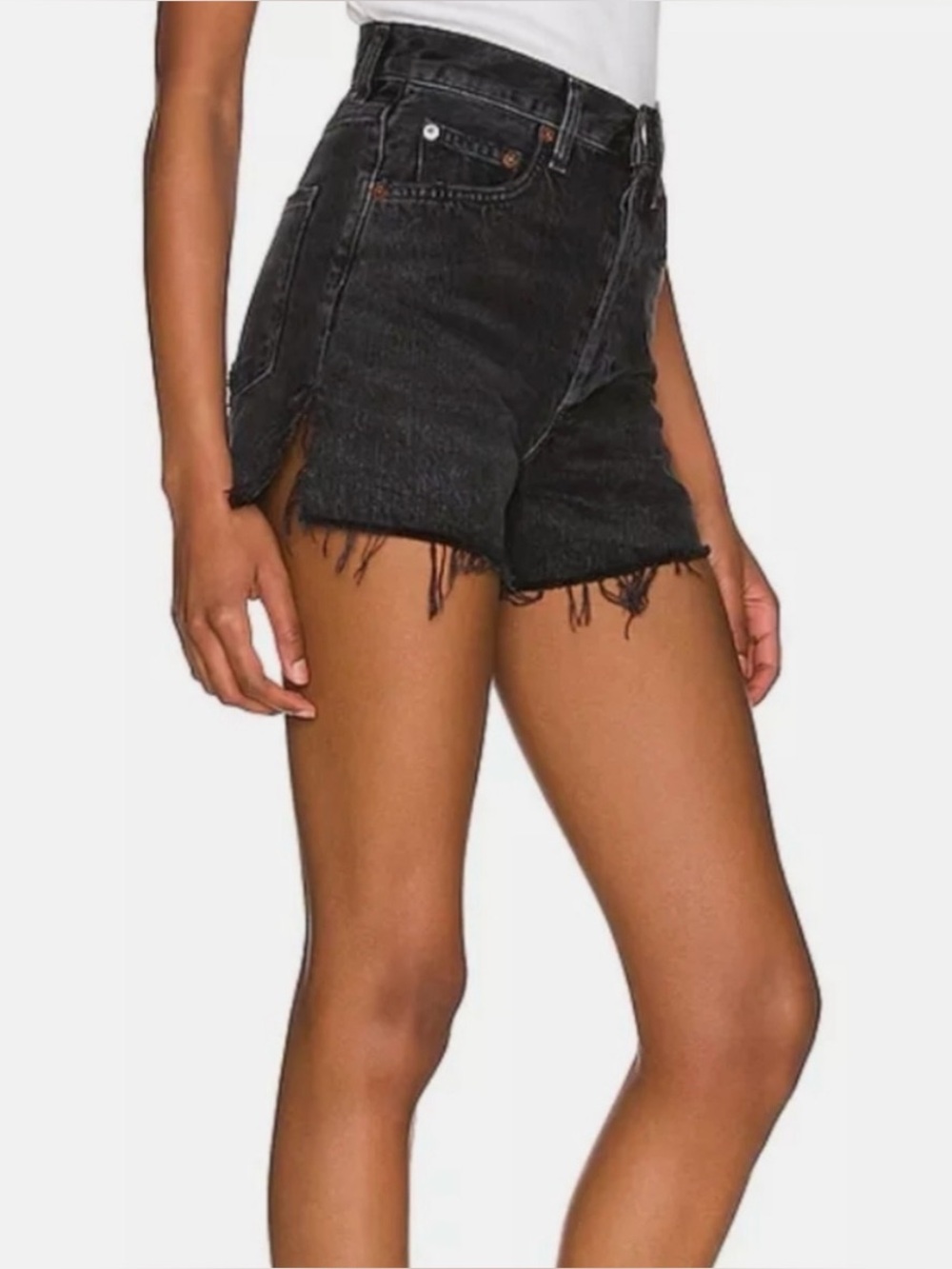 AGOLDE Dee Black Jean Shorts High-Waisted